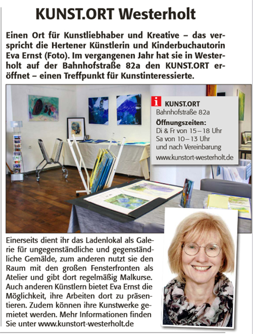 Kunst und Kultur Herten, Kunstort Westerholt, Eva Ernst, Vorstellung Galerie