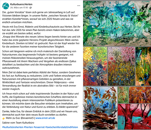 Kulturbüro Herten, Beitrag Eva Ernst, zwischen Vorsatz und Vision