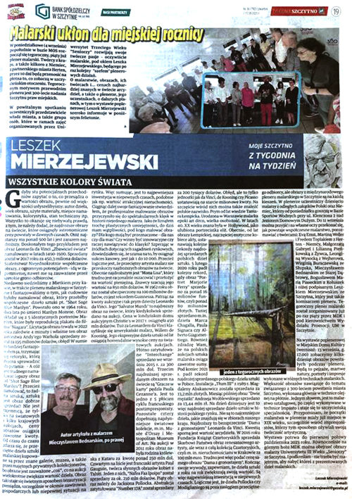 Bericht in der Zeitung von Szczytno über die Kunstveranstaltung 09 / Bericht in der Zeitung von Szczytno über die Kunstveranstaltung 09 / 2023
