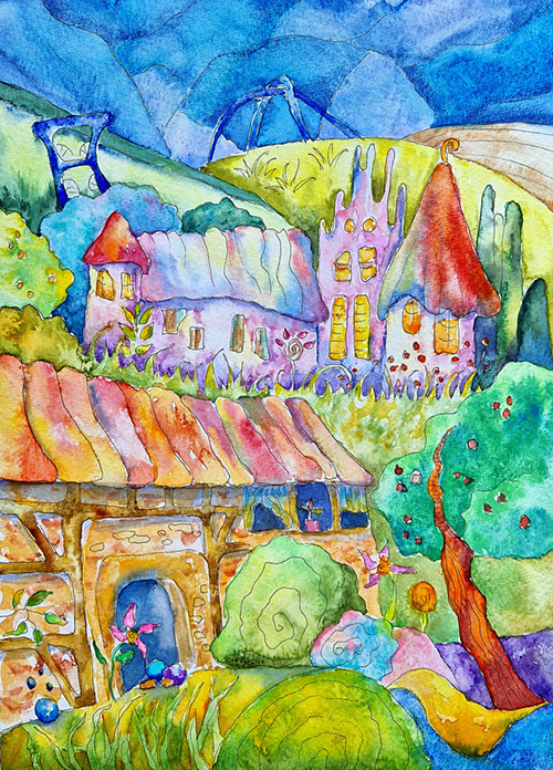 Kunst Kultur Herten, Aquarell zauberhaftes Herten von Eva Ernst Kunst Kultur Herten, Aquarell zauberhaftes Herten von Eva Ernst